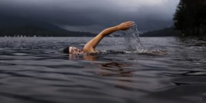 swimmer in lake